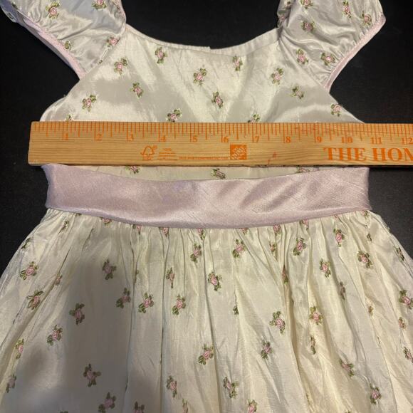 Perfectly Dressed Girls Size 5 Embroidered Fit & Flair Pink/White Dress - Picture 3 of 5